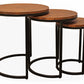 Set Of Three 19" Black And Copper Round Nested Tables