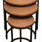 Set Of Three 19" Black And Copper Round Nested Tables