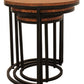 Set Of Three 19" Black And Copper Round Nested Tables