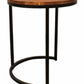 Set Of Three 19" Black And Copper Round Nested Tables