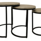 Set Of Three 19" Black And Silver Round Nested Tables