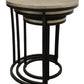 Set Of Three 19" Black And Silver Round Nested Tables