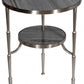 22" Nickel Marble And Iron Round End Table