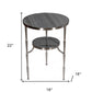 22" Nickel Marble And Iron Round End Table