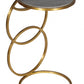 21" Gold And Gray Marble And Iron Round End Table