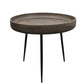 18" Black And Gray Solid Wood And Iron Round End Table