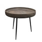 18" Black And Gray Solid Wood And Iron Round End Table