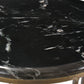 23" Gold And Black Marble And Iron Round End Table