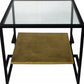 22" Bronze And Clear Glass Square End Table With Shelf