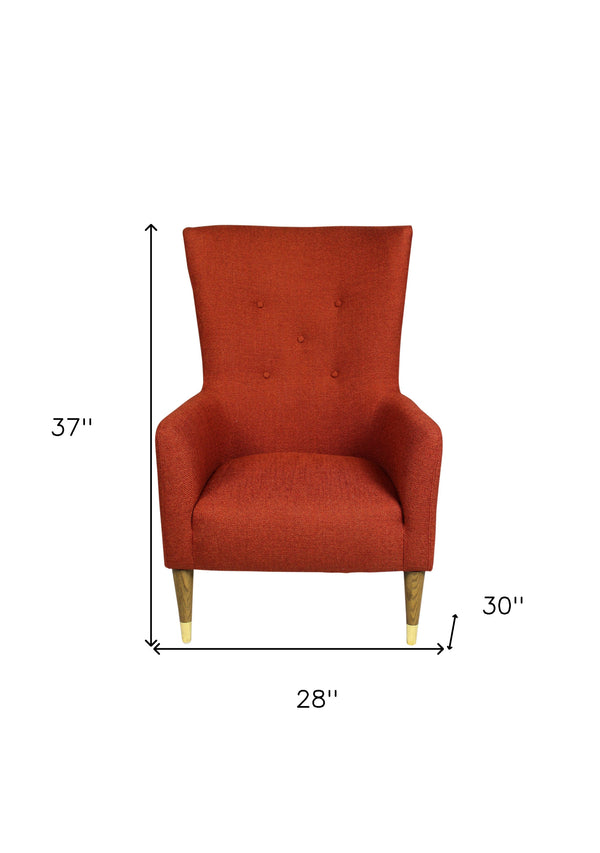 28 Orange And Natural Solid Color Lounge Chair