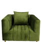 37" Olive Velvet And Gold Solid Color Lounge Chair