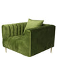 37" Olive Velvet And Gold Solid Color Lounge Chair