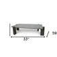 33" Walnut And Dark Grey Concrete Rectangular Coffee Table
