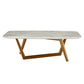 51" Walnut And White Ceramic Tile Rectangular Coffee Table