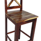 30" Brown Solid Wood Bar Height Bar Chair