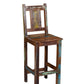 30" Brown Solid Wood Bar Height Bar Chair