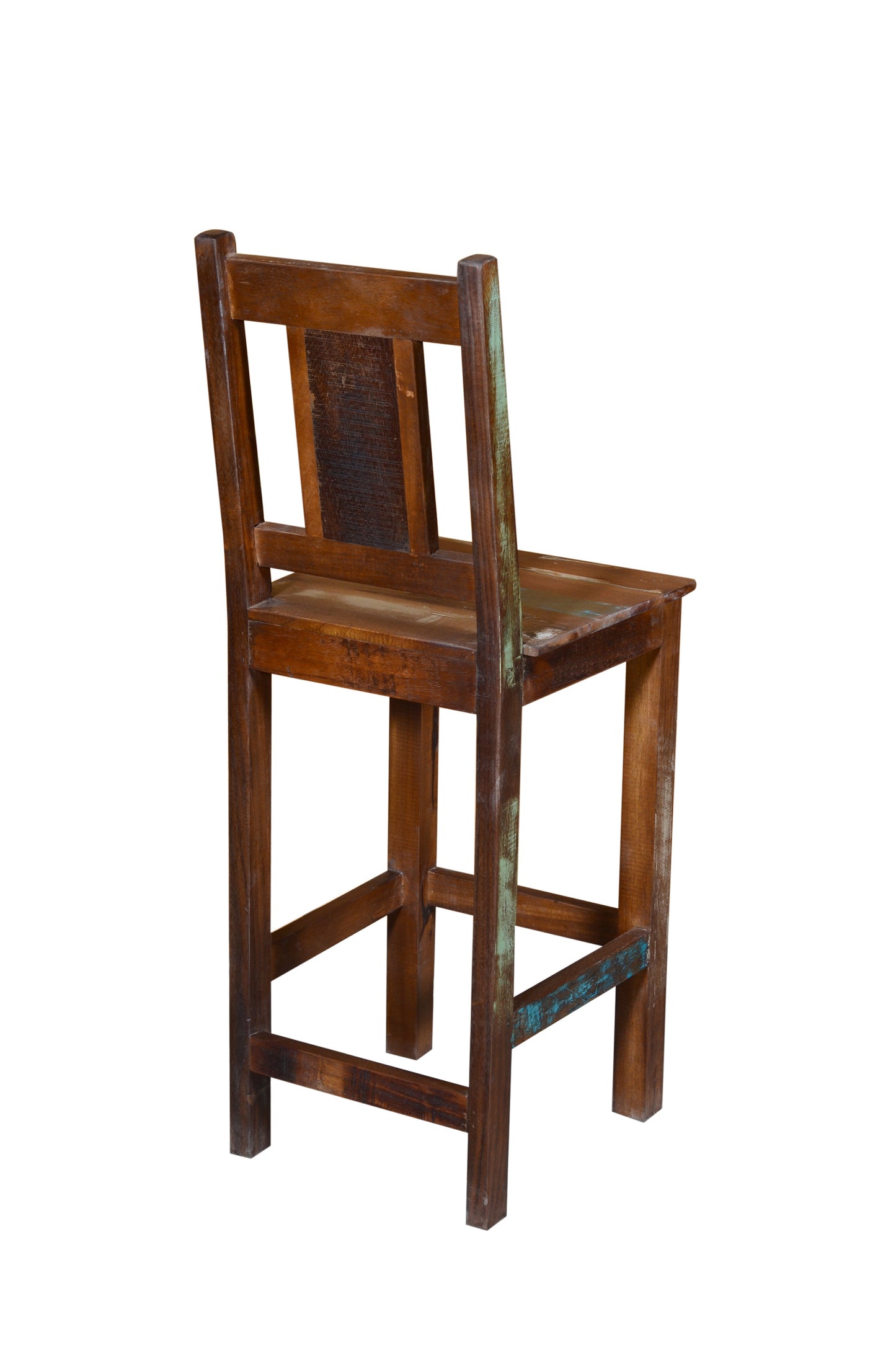 30" Brown Solid Wood Bar Height Bar Chair