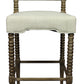 30" Off White And Brown Solid Wood Bar Height Bar Chair