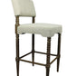 30" Off White And Brown Solid Wood Bar Height Bar Chair