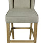 30" Gray And Brown Solid Wood Bar Height Bar Chair