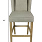 30" Gray And Brown Solid Wood Bar Height Bar Chair