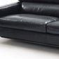 79" Black Genuine Leather Sofa With Silver Legs