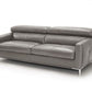 79" Dark Grey Leather Sofa With Silver Legs