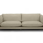 96" Taupe Top Grain Leather Sofa With Silver Legs