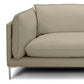 96" Taupe Top Grain Leather Sofa With Silver Legs