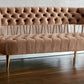 84" Beige Velvet Sofa With Gold Legs