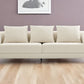 100" Cream Sofa With Wood Brown Legs