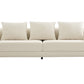 100" Cream Sofa With Wood Brown Legs