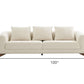 100" Cream Sofa With Wood Brown Legs