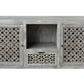 55" Gray Solid Wood Distressed Console Table With Storage With Storage