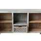55" Gray Solid Wood Distressed Console Table With Storage With Storage