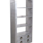 71" Silver Aluminum Four Tier Bookcase with Two Drawers