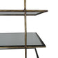 59" Brass Iron and Glass Five Tier Etagere Bookcase