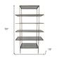 59" Brass Iron and Glass Five Tier Etagere Bookcase