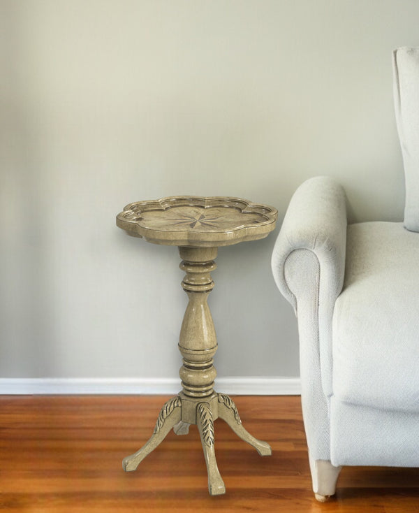 20 Beige Manufactured Wood Round End Table