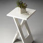 18" White Solid Wood Square Folding End Table