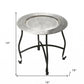 14" Black And Silver Aluminum Round End Table