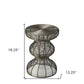 18" Bronze Curvy Iron Round Top End Table