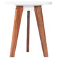 20" White and Natural Wood Triangle End Table