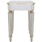 26" Silver Distressed Glass Square End Table