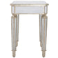 26" Silver Distressed Glass Square End Table