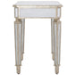 26" Silver Distressed Glass Square End Table