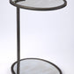 23" Black Mirrored Oval Mirrored End Table With Shelf