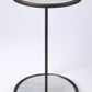 23" Black Mirrored Oval Mirrored End Table With Shelf