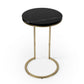 28" Black Marble Round End Table