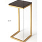 26" Gold Solid Wood Rectangular End Table